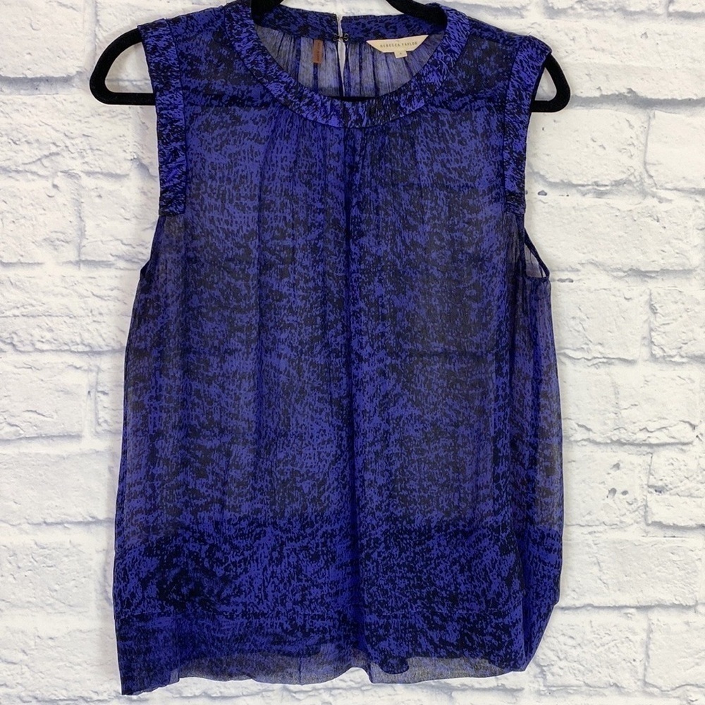Rebecca Taylor purple sheer silk sleeveless top 4